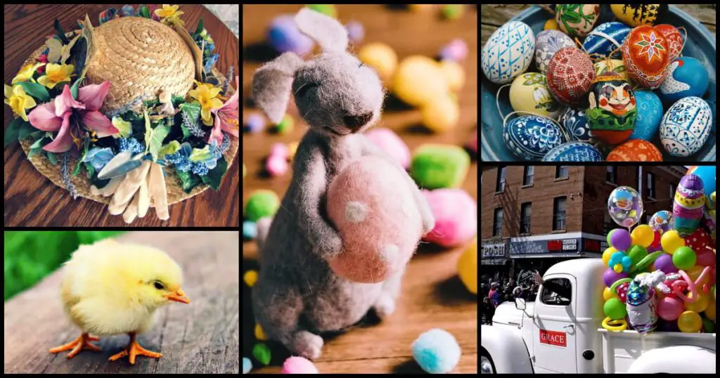 Collage de símbolos de Pascua